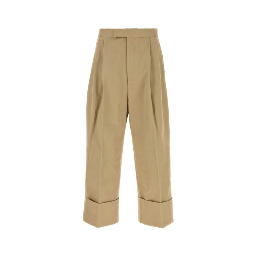 Thom Browne Men Beige Cotton Wide-Leg Pant